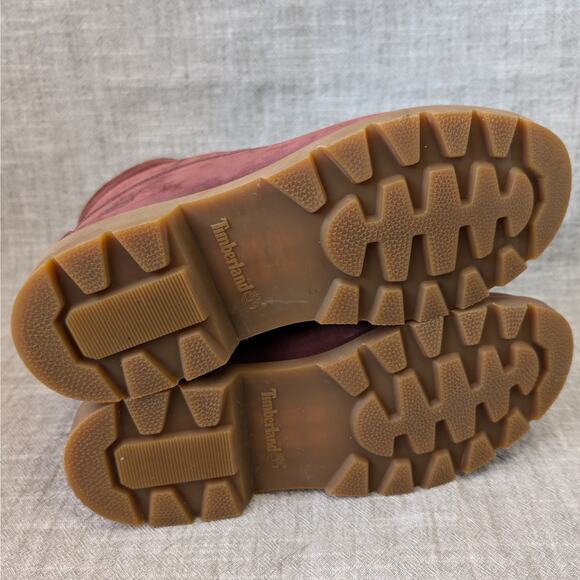 Timberland Linden Woods Burgundy Red Suede Leather Waterproof Boot Womens 9 - Picture 6 of 11